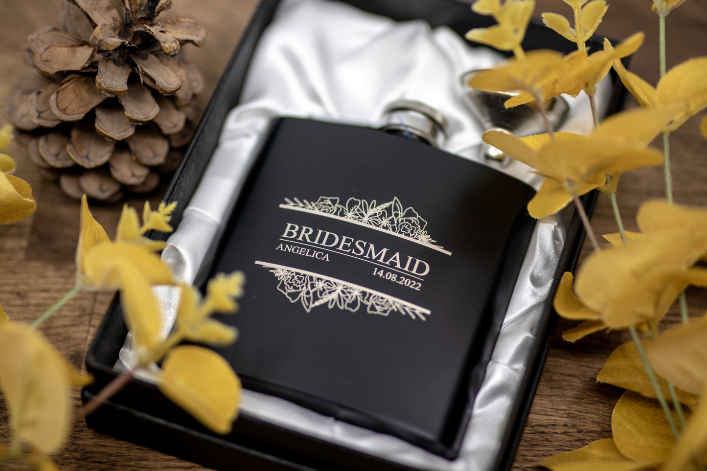 Floral Banner Hip Flask