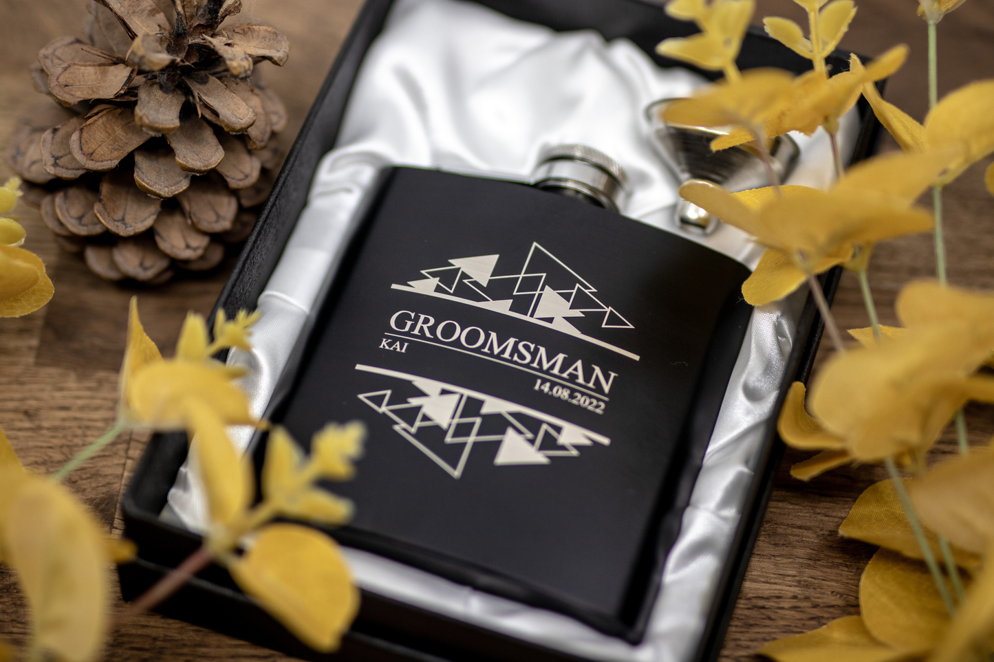 Geometric Banner Hip Flask