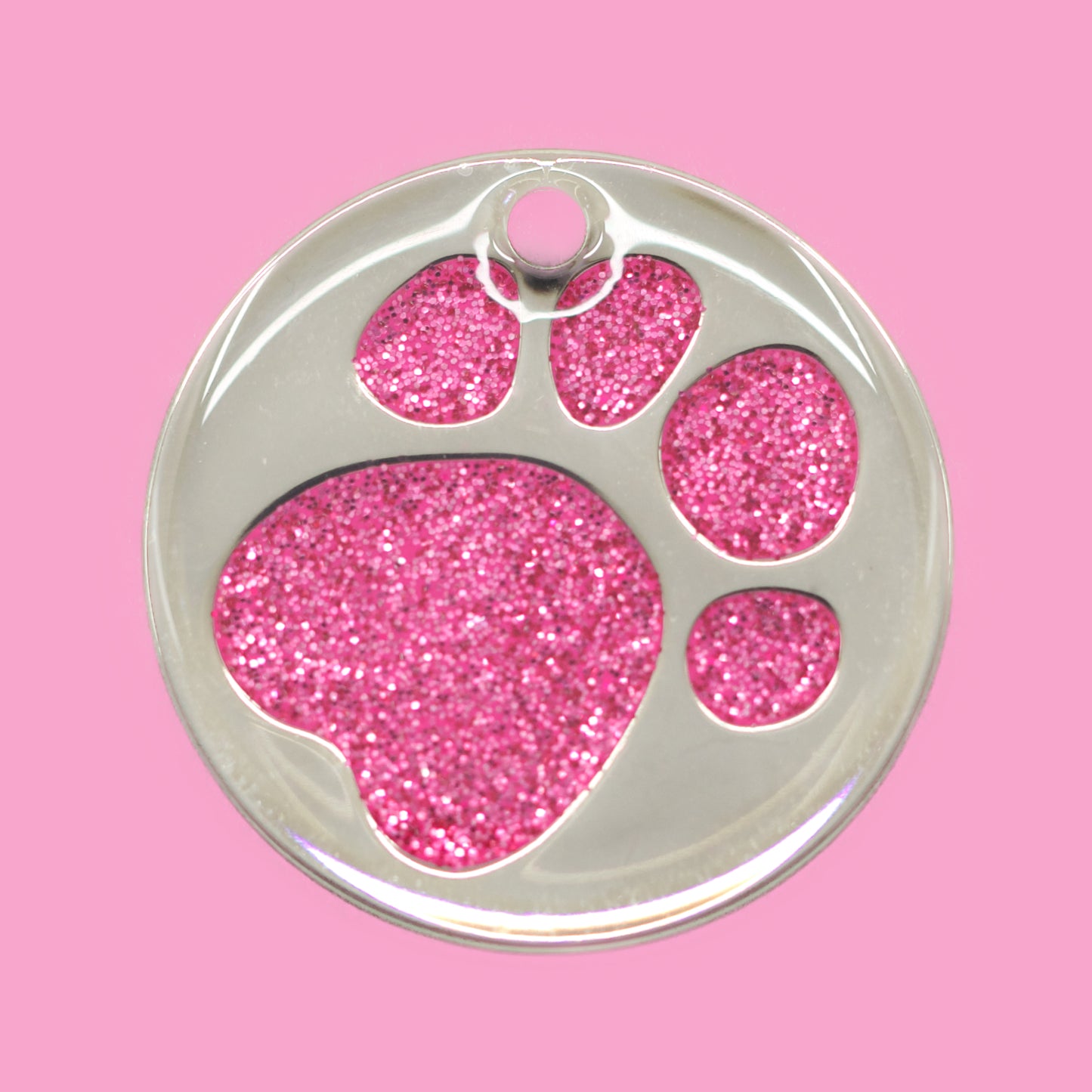 Glitter Paw Print Pet Tags (25mm, 32mm & 36mm)