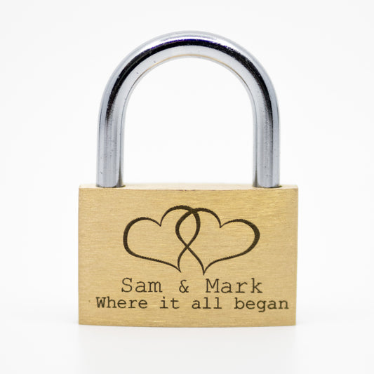 Large Linked Hearts Love Lock