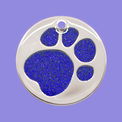 Glitter Paw Print Pet Tags (25mm, 32mm & 36mm)