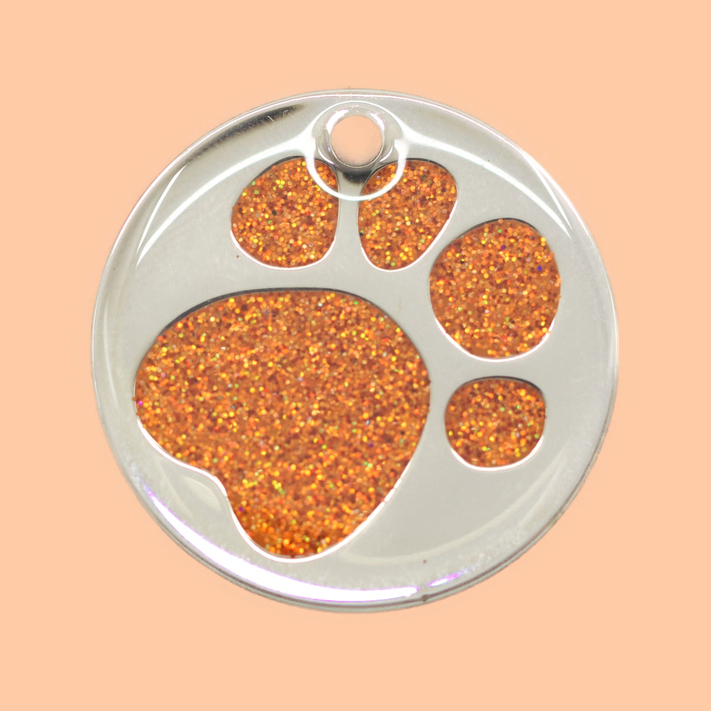 Glitter Paw Print Pet Tags (25mm, 32mm & 36mm)