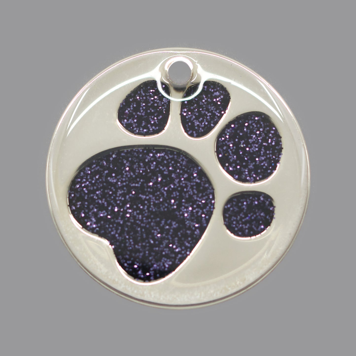 Glitter Paw Print Pet Tags (25mm, 32mm & 36mm)