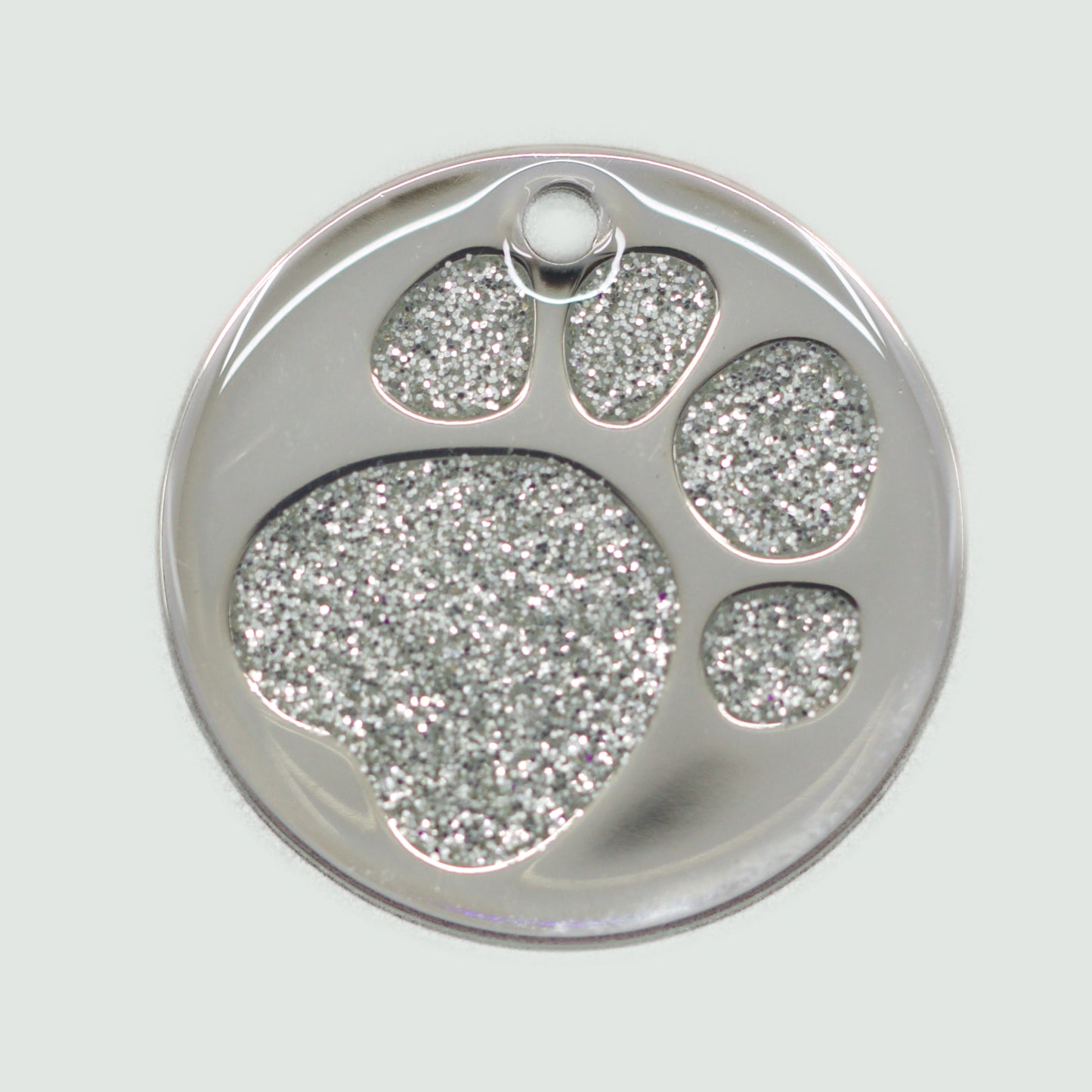 Glitter Paw Print Pet Tags (25mm, 32mm & 36mm)