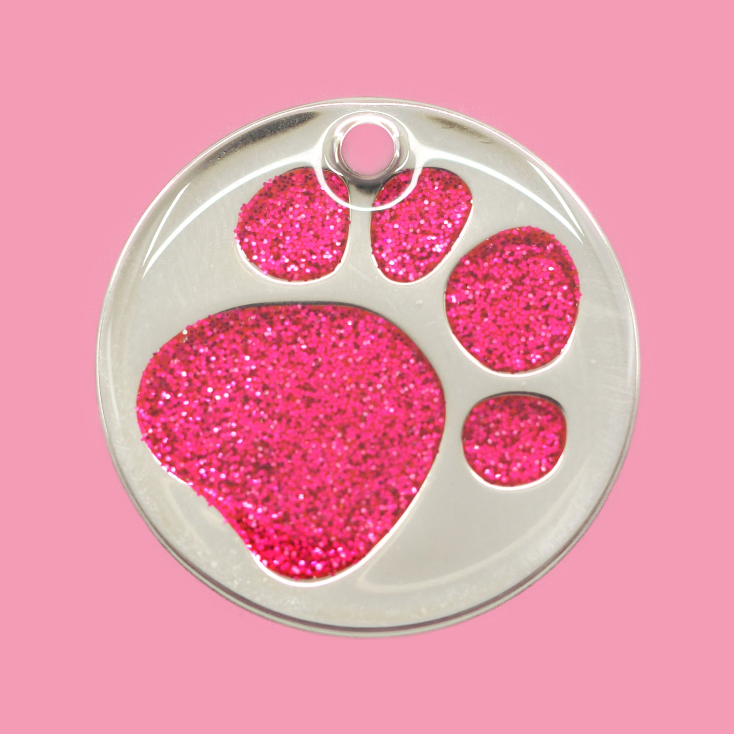 Glitter Paw Print Pet Tags (25mm, 32mm & 36mm)